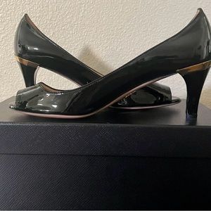 PRADA peep toe pumps, new in box, never worn. Size 8.5 (39) authentic